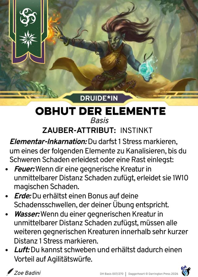 Karte Obhut der Elemente