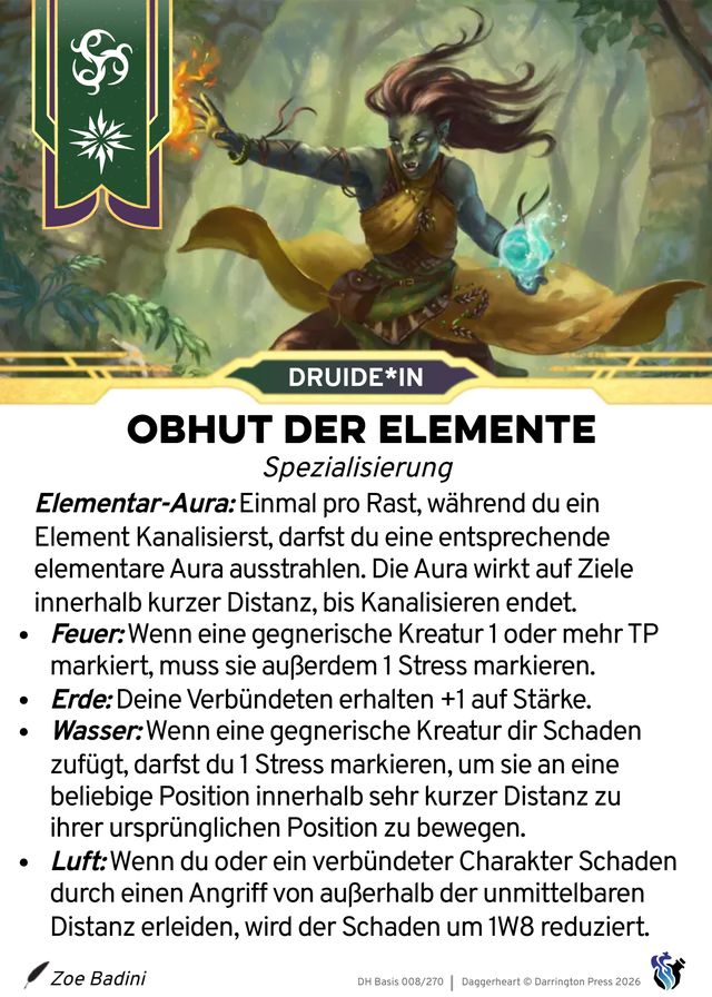 Karte Obhut der Elemente