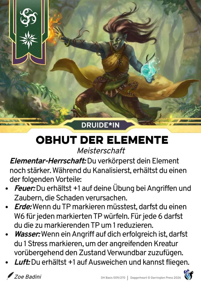 Karte Obhut der Elemente