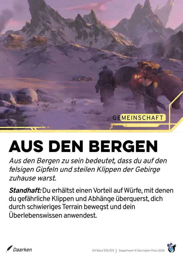 Karte Aus den Bergen