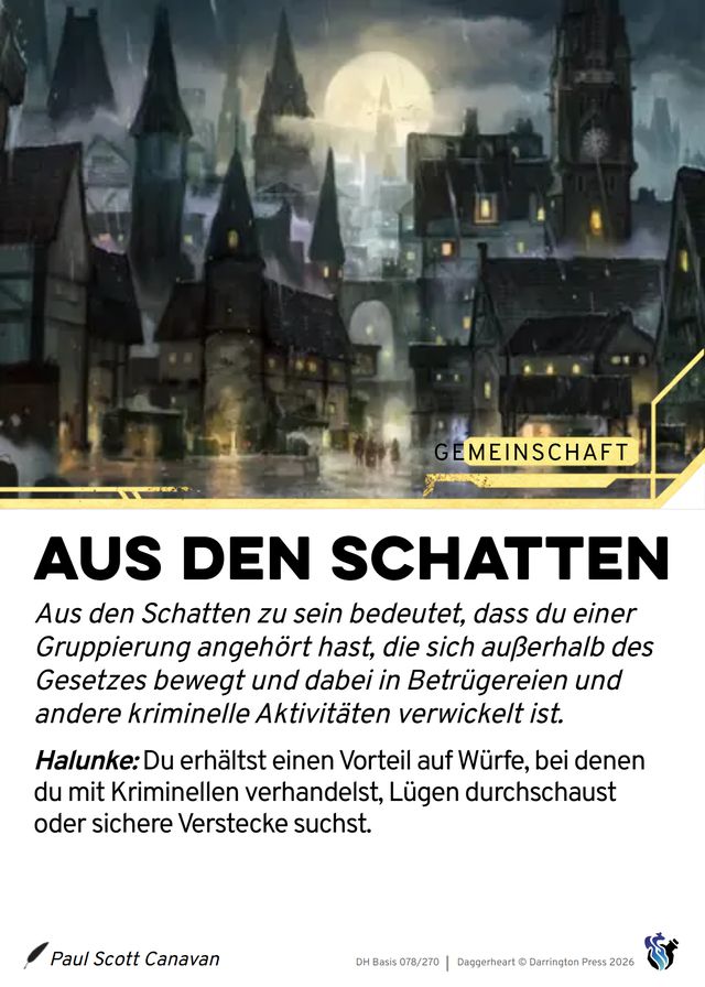 Karte Aus den Schatten
