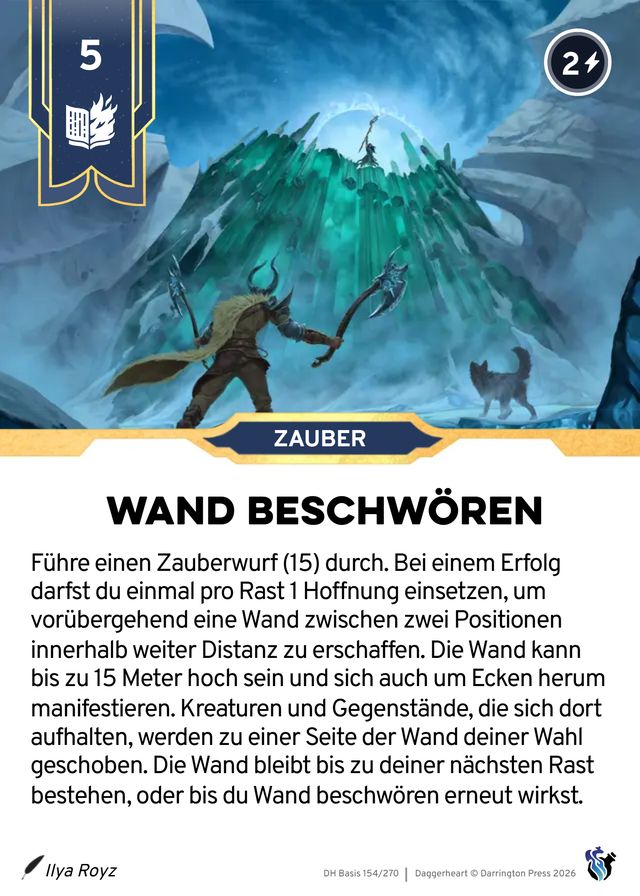 Karte Wand beschwören