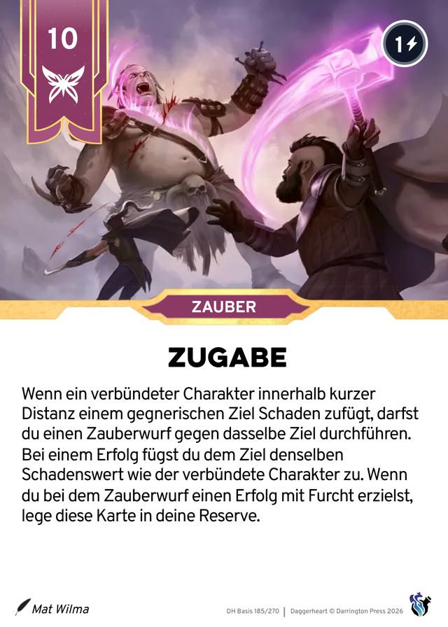 Karte Zugabe