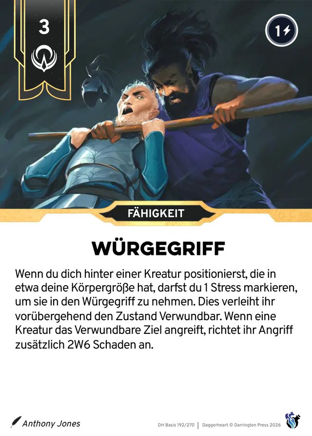 Karte Würgegriff