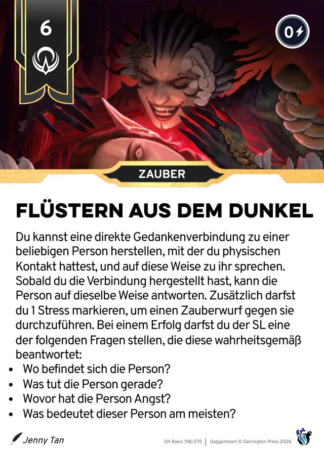 Karte Flüstern aus dem Dunkel