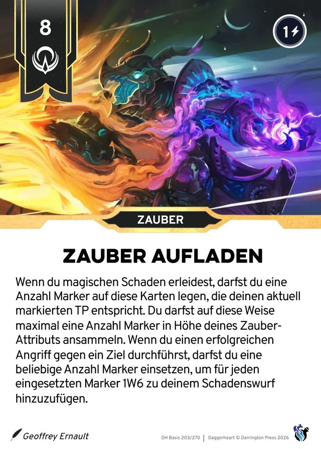 Karte Zauber aufladen