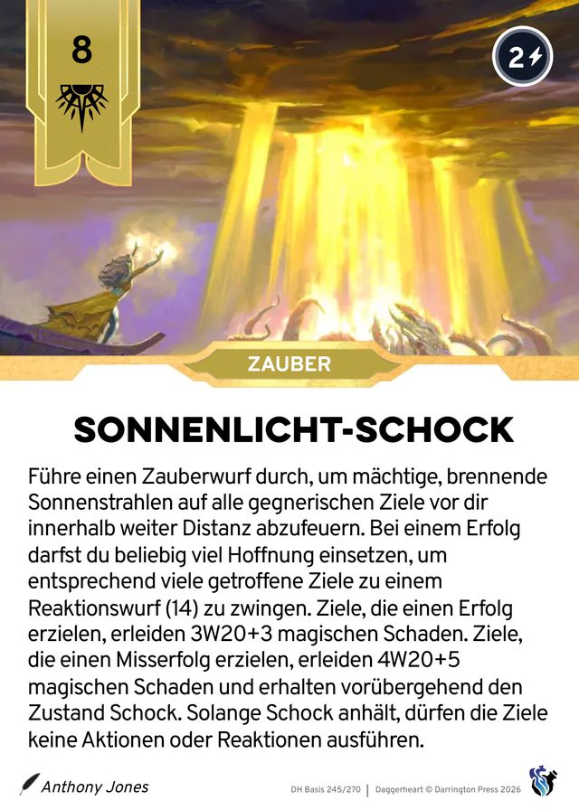 Karte Sonnenlicht-Schock